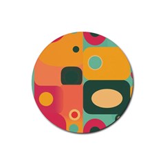 Geometric Design 08 Rubber Round Coaster (4 Pack)