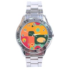 Geometric Design 08 Stainless Steel Analogue Watch