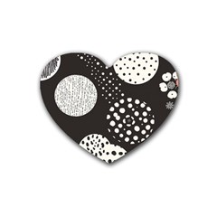 Geometric Design 09 Rubber Heart Coaster (4 Pack)