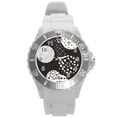 Geometric Design 09 Round Plastic Sport Watch (l)