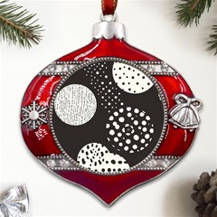 Geometric Design 09 Metal Snowflake And Bell Red Ornament by myclothy