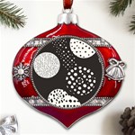 Geometric Design 09 Metal Snowflake And Bell Red Ornament Front