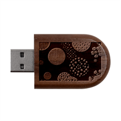 Geometric Design 09 Wood Oval Usb Flash Drive