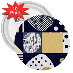 Geometric Design 10 3  Buttons (10 Pack) 