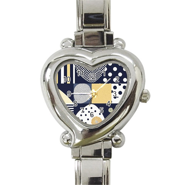 Geometric Design 10 Heart Italian Charm Watch