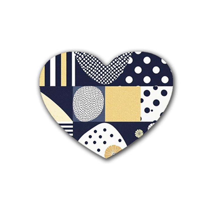 Geometric Design 10 Rubber Coaster (Heart)