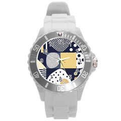 Geometric Design 10 Round Plastic Sport Watch (l)