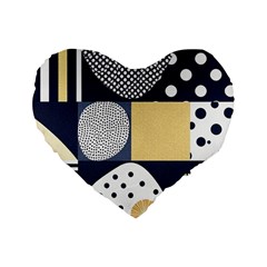 Geometric Design 10 Standard 16  Premium Heart Shape Cushions