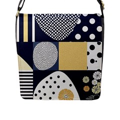 Geometric Design 10 Flap Closure Messenger Bag (l) by myclothy