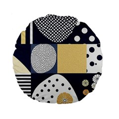 Geometric Design 10 Standard 15  Premium Flano Round Cushions by myclothy