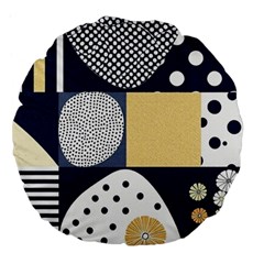 Geometric Design 10 Large 18  Premium Flano Round Cushions