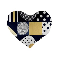 Geometric Design 10 Standard 16  Premium Flano Heart Shape Cushions