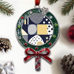 Geometric Design 10 Metal X mas Lollipop With Crystal Ornament