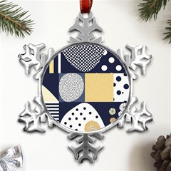 Geometric Design 10 Metal Small Snowflake Ornament