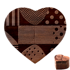 Geometric Design 10 Heart Wood Jewelry Box