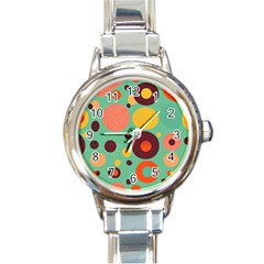 Geometric Design 11 Round Italian Charm Watch