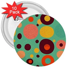 Geometric Design 11 3  Buttons (10 Pack) 