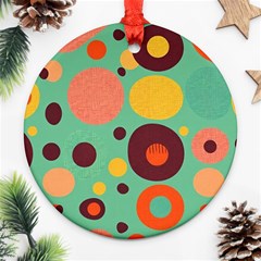 Geometric Design 11 Round Ornament (two Sides)