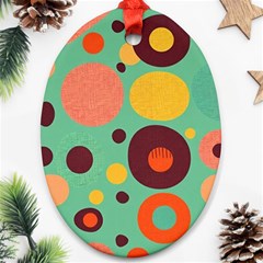 Geometric Design 11 Oval Ornament (two Sides) by myclothy