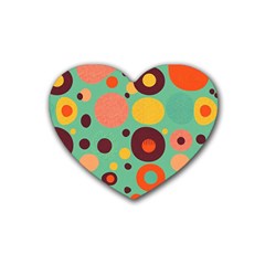 Geometric Design 11 Rubber Heart Coaster (4 Pack)