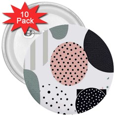 Geometric Design 12 3  Buttons (10 Pack) 