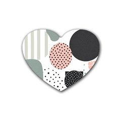 Geometric Design 12 Rubber Heart Coaster (4 Pack)