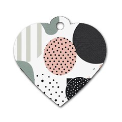 Geometric Design 12 Dog Tag Heart (one Side)