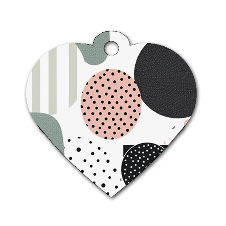 Geometric Design 12 Dog Tag Heart (One Side)