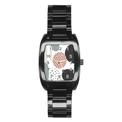 Geometric Design 12 Stainless Steel Barrel Watch