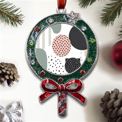 Geometric Design 12 Metal X mas Lollipop With Crystal Ornament