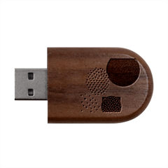 Geometric Design 12 Wood Oval Usb Flash Drive by myclothy