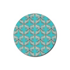 Geometric Design 13 Rubber Round Coaster (4 Pack)