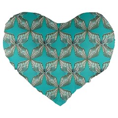 Geometric Design 13 Large 19  Premium Flano Heart Shape Cushions