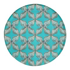 Geometric Design 13 Round Glass Fridge Magnet (4 Pack)