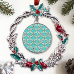 Geometric Design 13 Metal X mas Wreath Holly Leaf Ornament