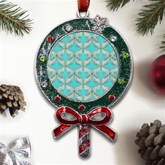 Geometric Design 13 Metal X mas Lollipop With Crystal Ornament