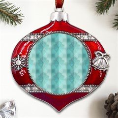 Geometric Design 14 Metal Snowflake And Bell Red Ornament by myclothy