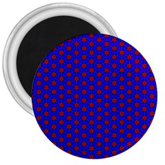 Blue Pattern Red Texture 3  Magnets