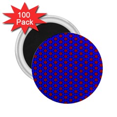 Blue Pattern Red Texture 2 25  Magnets (100 Pack) 