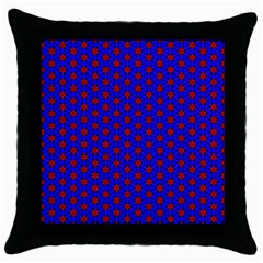 Blue Pattern Red Texture Throw Pillow Case (black)