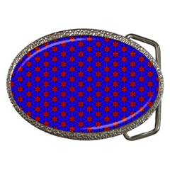 Blue Pattern Red Texture Belt Buckles