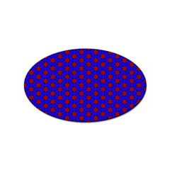 Blue Pattern Red Texture Sticker (oval)