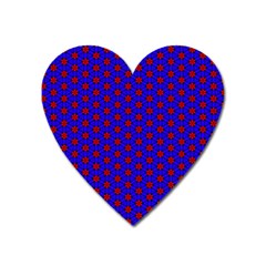 Blue Pattern Red Texture Heart Magnet