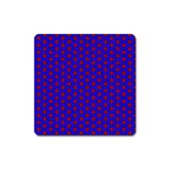 Blue Pattern Red Texture Square Magnet