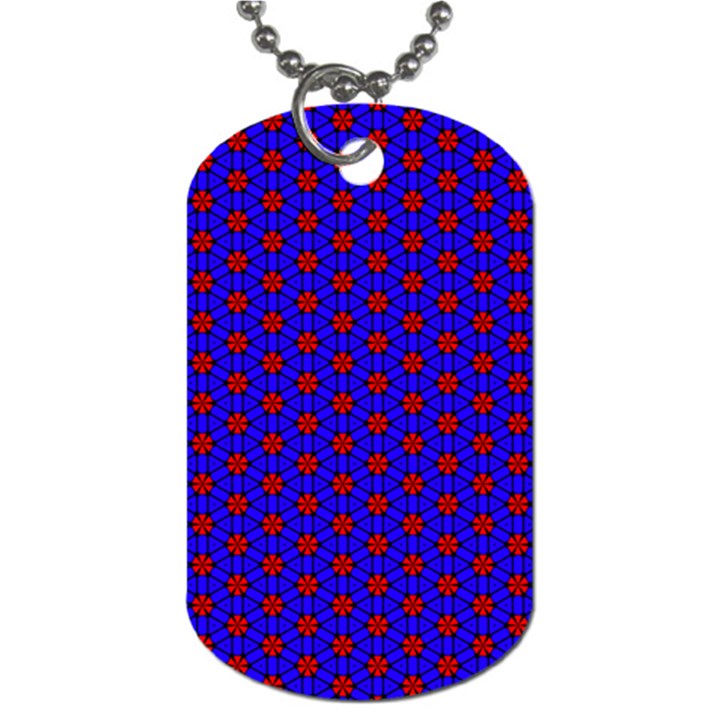 Blue Pattern Red Texture Dog Tag (One Side)