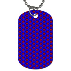 Blue Pattern Red Texture Dog Tag (two Sides)