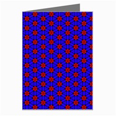 Blue Pattern Red Texture Greeting Card