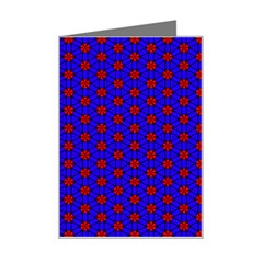 Blue Pattern Red Texture Mini Greeting Card