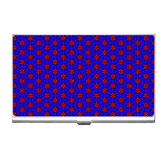 Blue Pattern Red Texture Business Card Holder