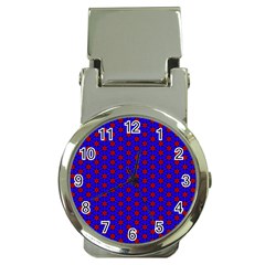 Blue Pattern Red Texture Money Clip Watches